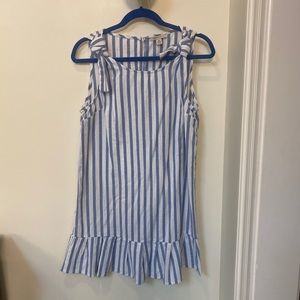 Blue and white stripped dress